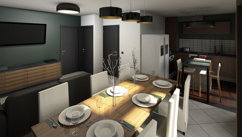Coordination de travaux-Architecture d'intérieur-Projet 3D-Appartement Familial-Fauteuil-Chaises-Perspectives 3D-réaménagement-Ginel-Séjour-Image3