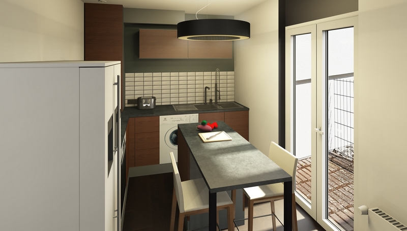 Coordination de travaux-Architecture d'intérieur-Projet 3D-Appartement Familial-Hotte-Evier-Perspectives 3D-réaménagement-Ginel-Cuisine-Image2