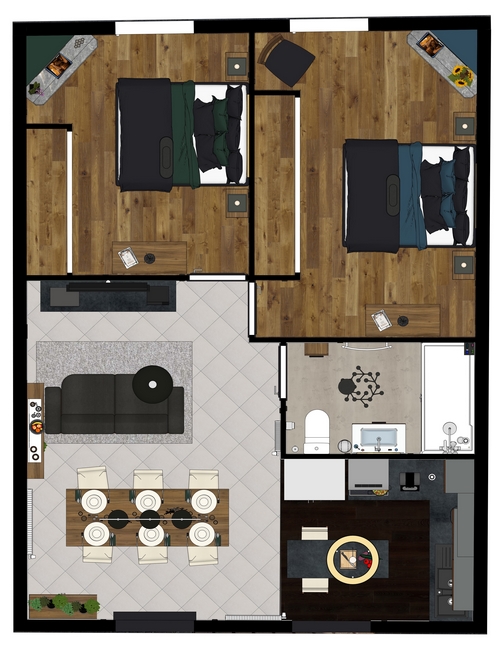 Coordination de travaux-Architecture d'intérieur-Projet 3D-Appartement Familial-Pièces maison-Plan implantation-réaménagement-Ginel-Image1