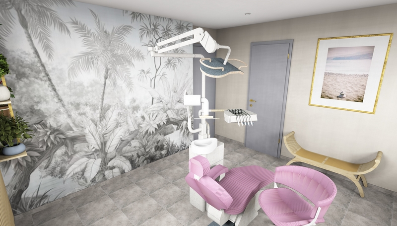 Coordination de travaux-Architecture d'intérieur-Projet 3D-Cabinet de Dentiste-Patients-Carte Vitale-Perspectives 3D-Bellaiche-Image2