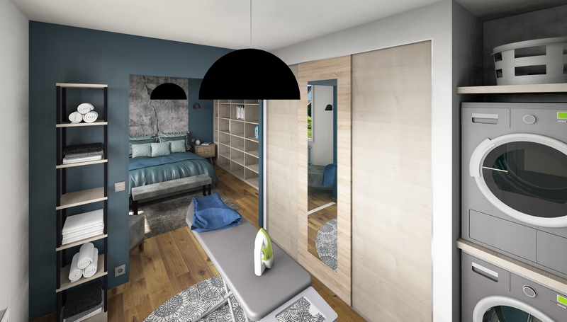 Coordination de travaux-Architecture d'intérieur-Projet 3D-Maison Familial-Perspectives 3D-Chambre Principale-Pitot-Home Staging