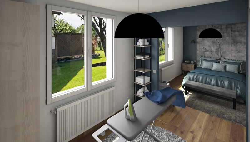 Coordination de travaux-Architecture d'intérieur-Projet 3D-Maison Familial-Perspectives 3D-Chambre Principale-Pitot-Travaux