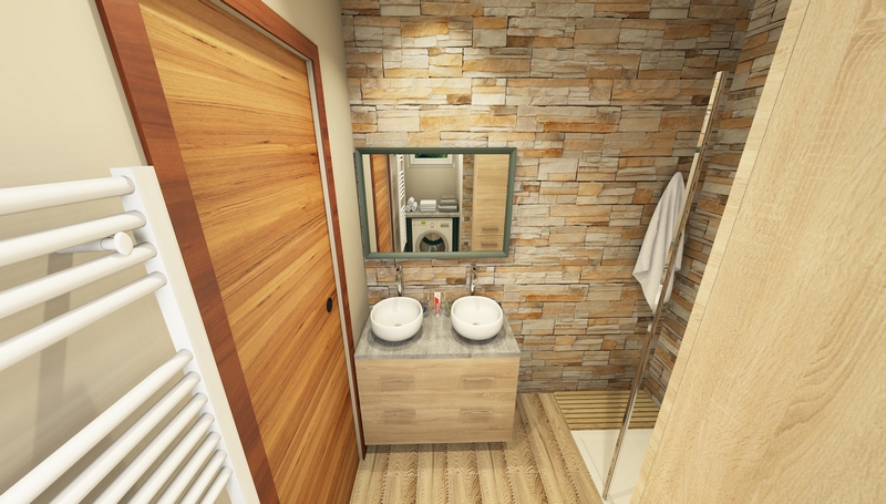 Coordination de travaux-Architecture d'intérieur-Projet 3D-Maison Familial-Panse-Perspectives-Chambre et Salle de bain-Meuble vasque