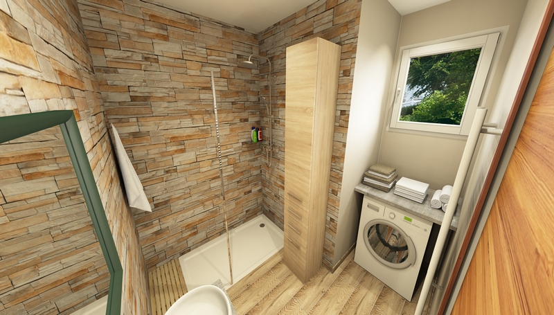 Coordination de travaux-Architecture d'intérieur-Projet 3D-Maison Familial-Panse-Perspectives-Chambre et Salle de bain-Vasques