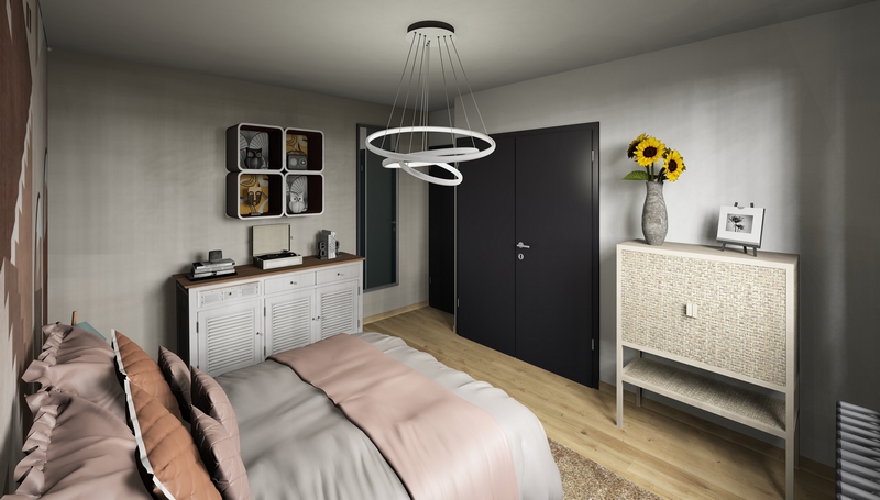 Coordination de travaux-Architecture d&rsquo;intérieur-Projet 3D-Relooking et Rénovation Maison Etage-Perspectives-Mercurol-Cordier-Chambre4