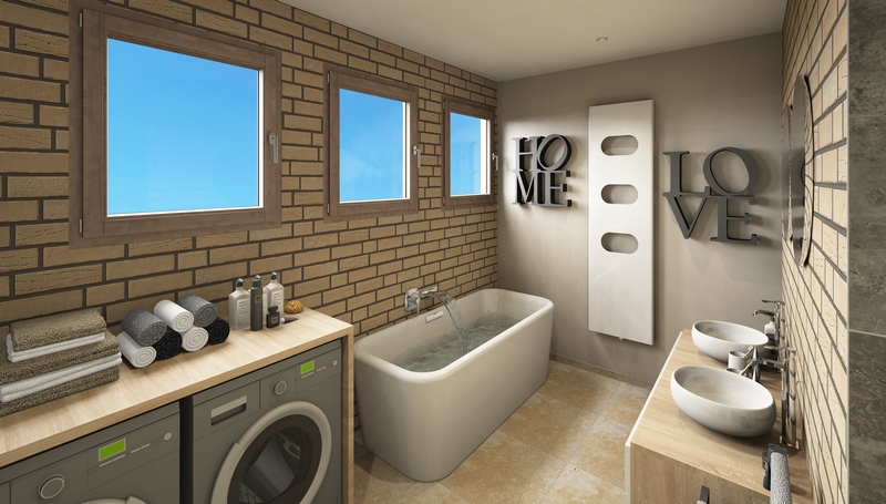 Coordination de travaux-Architecture d&rsquo;intérieur-Projet 3D-Relooking et Rénovation Maison Etage-Perspectives-Mercurol-Cordier-Salle de Bain-Dressing