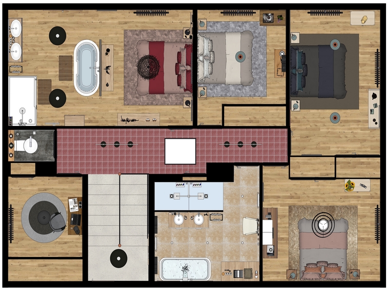 Coordination de travaux-Architecture d&rsquo;intérieur-Projet 3D-Relooking et Rénovation Maison-Implantation-Mercurol-Cordier-Etage-Décoration