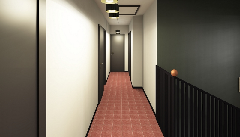 Coordination de travaux-Architecture d'intérieur-Projet 3D-Rénovation Maison Etage V2-Perspectives-Mercurol-Cordier-Couloir