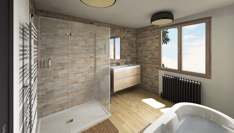 Coordination de travaux-Architecture d'intérieur-Projet 3D-Rénovation Maison Etage V2-Perspectives-Mercurol-Cordier-Suite des Maîtres-Agencement